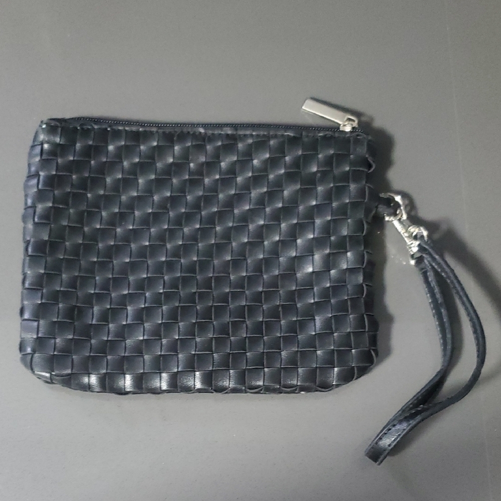 Woven Black Wristlet Clutch